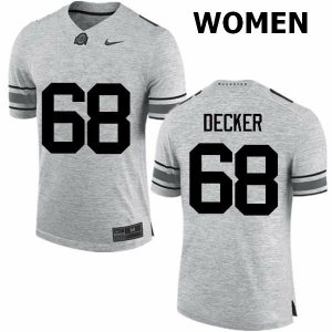 Women's Ohio State Buckeyes #68 Taylor Decker Gray Nike NCAA College Football Jersey In Stock MLD1044GC